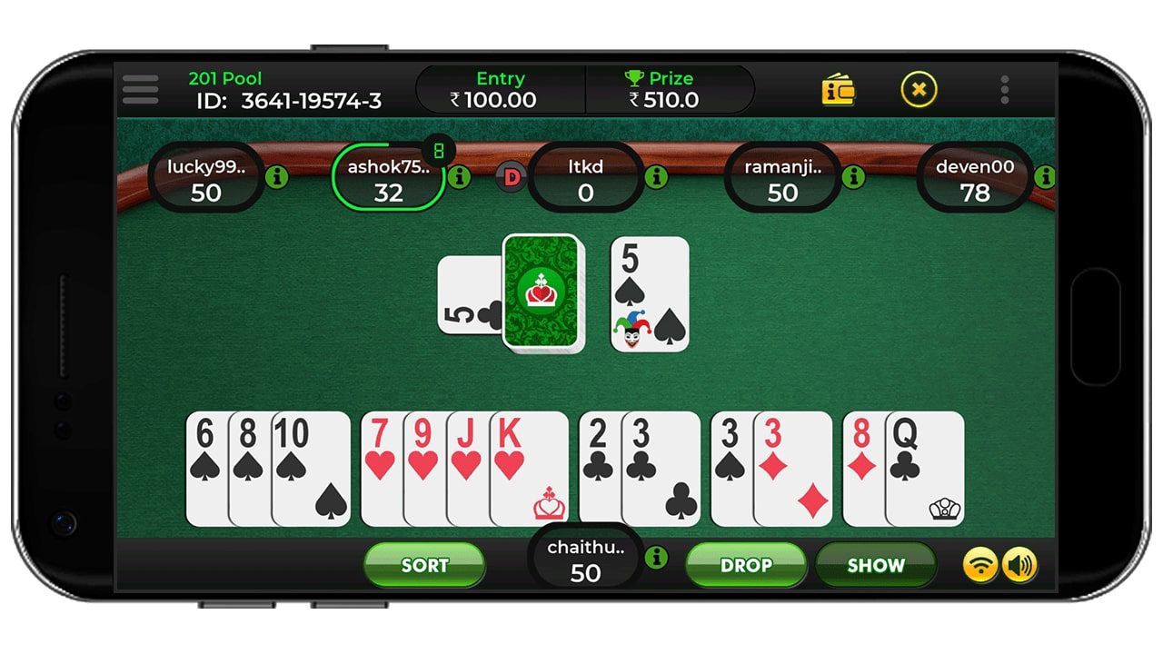 classic rummy app game screen